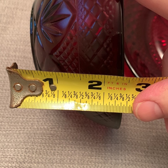 Ruby Red Etched Plate & Bowl for Christmas & Holidays - Picture 6 of 8